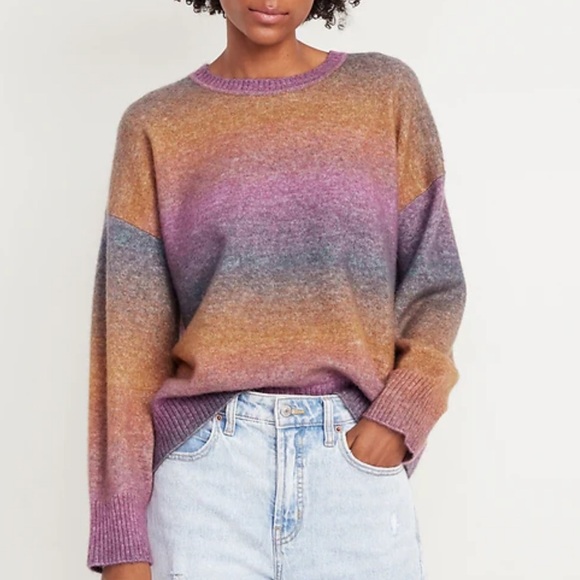 Old Navy Sweaters - Old Navy Cozy Crew-Neck Ombré Sweater, Cool Ombré
